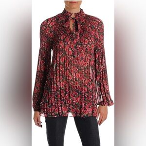 Ralph Lauren Women’s Floral Red Black Blouse Size: XL